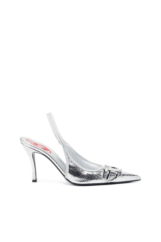 D-Venus Sb - Patent snake-effect slingback pumps & 8058992486878 & 8058992486885 & 8058992486892