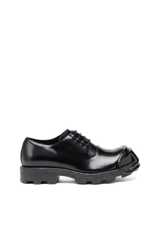 D-Hammer-Leather lace-up shoes with oval D toe cap