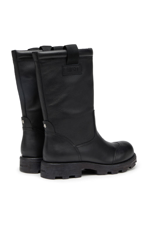 D-Hammer HB - Leather boots with logo patch (2)