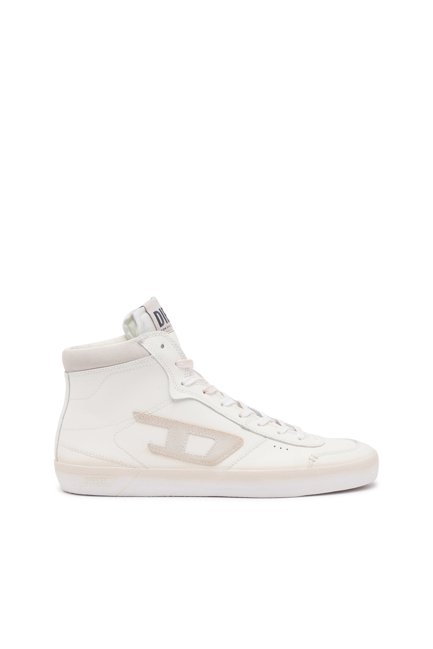 S-Leroji Mid - Leather high-top sneakers with colour bleed & 8058992491346 & 8058992491384