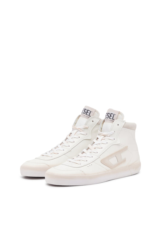 S-Leroji Mid - Leather high-top sneakers with colour bleed (7)