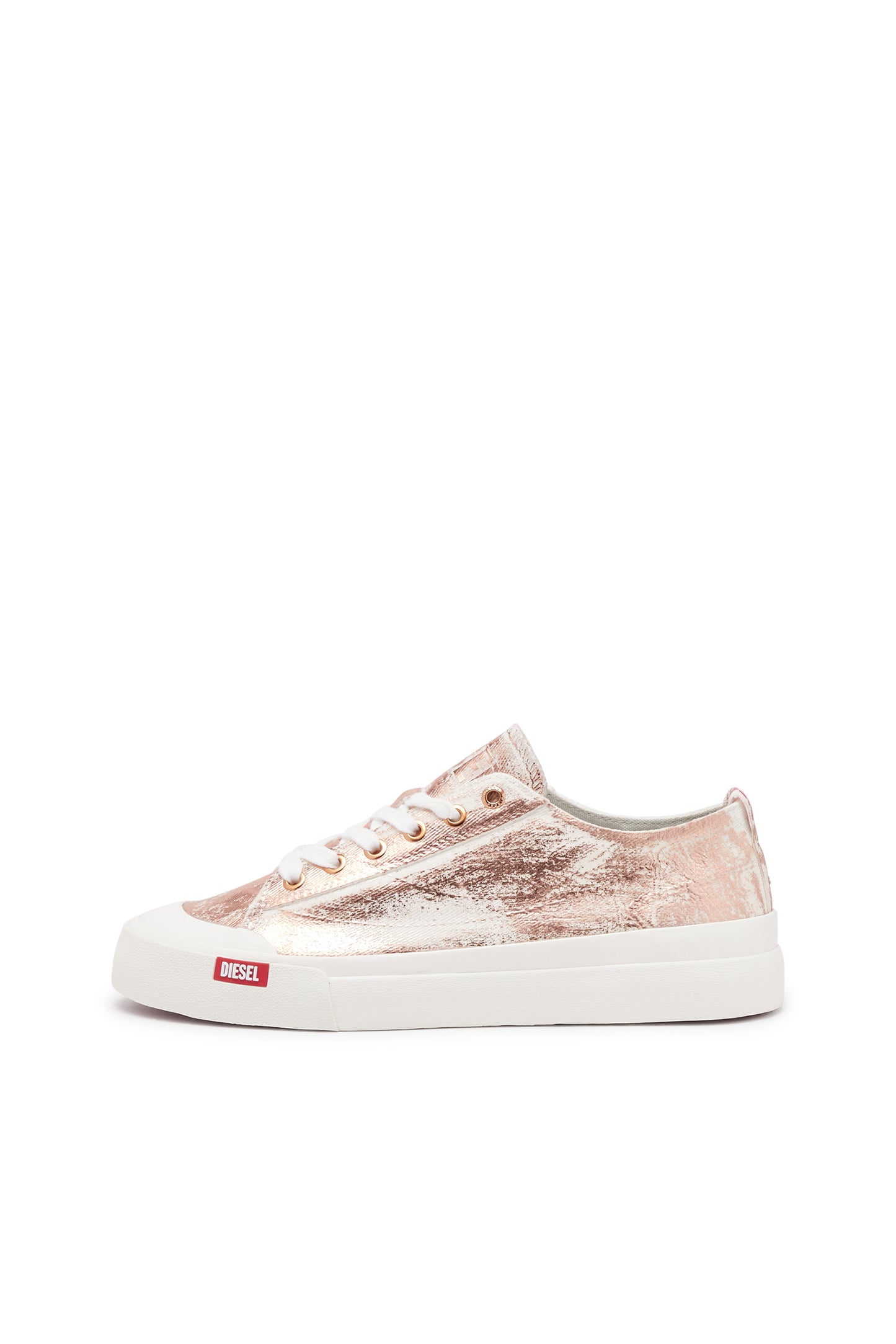 S-Athos Low W - Distressed sneakers in metallic canvas (6)