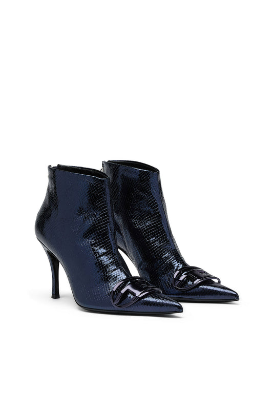 D-Venus-Patent snake-effect ankle boots (1)