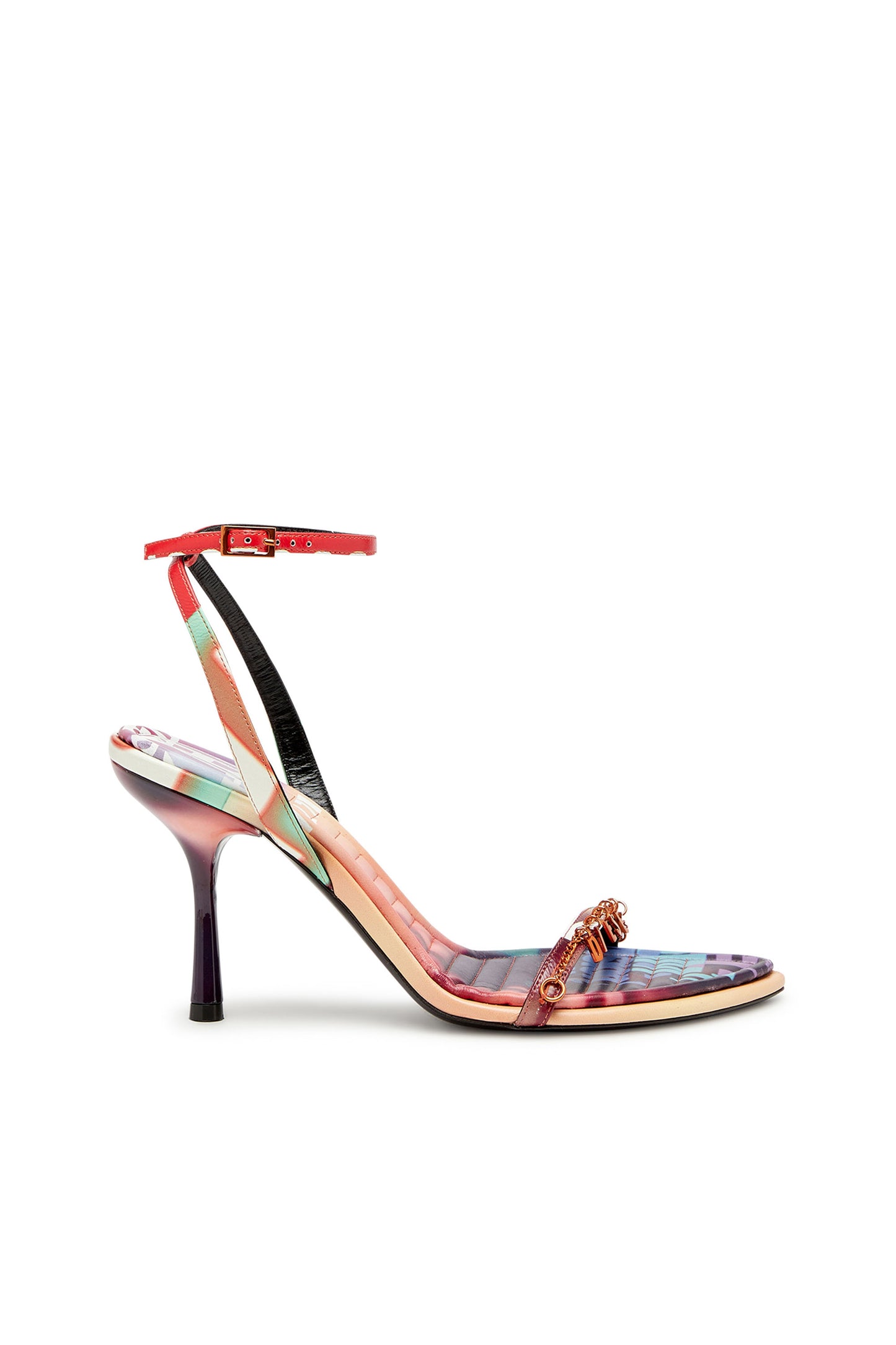 D-Vina Charm-Strappy sandals in poster-print leather & 8055055105691